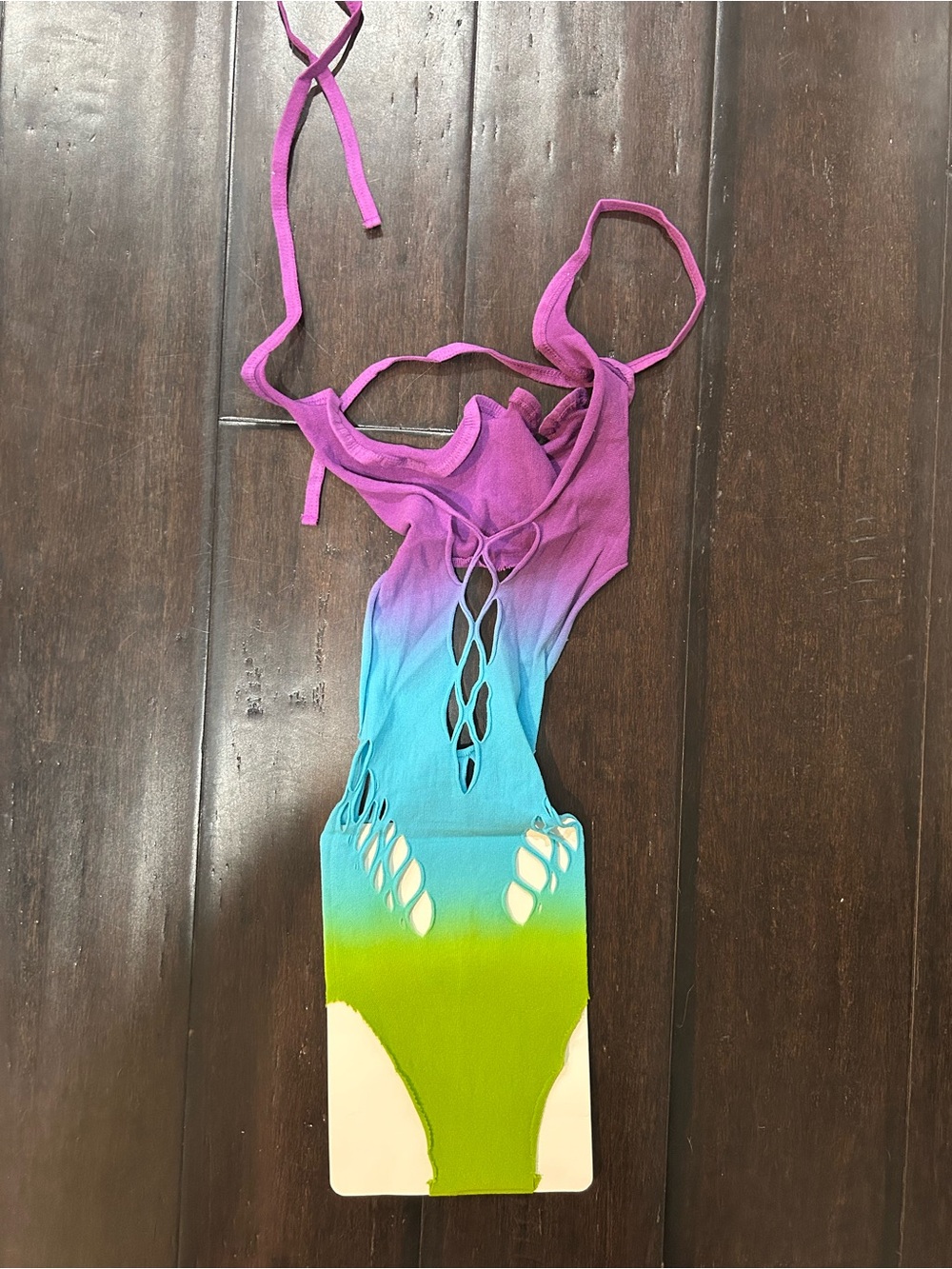 New $37 Leg Avenue Gradient Cutout Halter seamless ombré bodysuit halter top s l - Picture 8 of 9